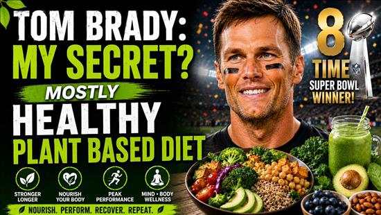 Tom Bradey - 8 Time Superbowl Winner at 45 years old says secret is mostly healthy plant based diet